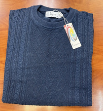 2025 Lavane Men's HEATHER BLUE Light Weight Crew Neck Long Sleeve Sweater M-4XL
