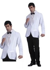 White Jacket, Hugh Hefner,  Mens James Bond Gangster Outfit N