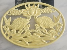 Cast Iron Yellow Enamel Trivet