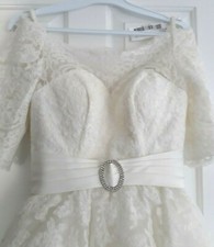 Nicki Flynn GIA True Bride Wedding dress, tea length, ivory, Bridal gown ,Size 8