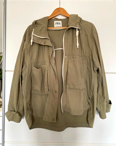 Zara women khaki hooded - zara,