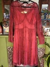 Pearl Lowe Dark Red Lace Midi