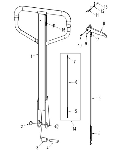 Tow bar roller axle - roller, part
