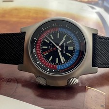 MERKUR Dual Crown Pilot Diver Watch 42mm 10Bar Automatic Vintage Style