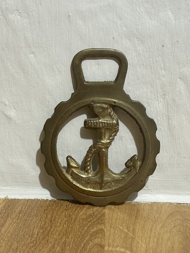 Vintage horse brass embossed - horse,
