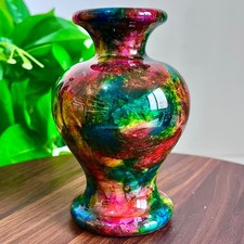2.38LB  Rainbow Crystal Vase - Rare and Colorful Chinese Art Decorations