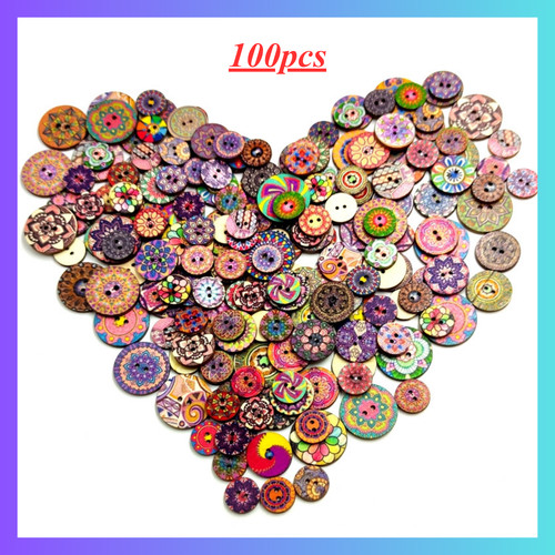 100pcs wooden sewing - wooden, buttons