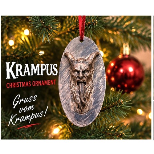 Krampus face christmas tree - christmas,
