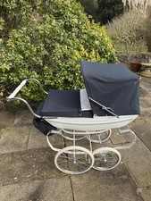 Vintage silver cross pram navy
