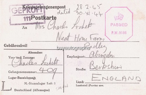 Ww2 colditz 1944 - colditz, mail