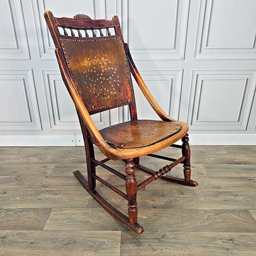 Antique wooden rocking - rocking, chair
