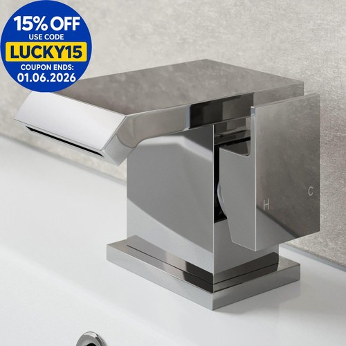 Waterfall basin mixer - basin, tap