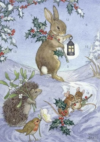 Christmas advent calendar card - christmas,