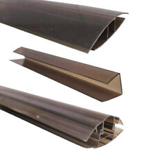 Bronze Polycarbonate H-U Profile Joining Strip & Edge Trim Snap-Down Glazing Bar