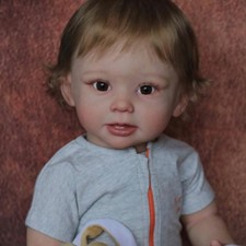 28" Reborn Baby Doll Cute Toddler Boy Root Short Hair Cloth Body Handmade Gifts