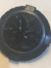 victorian whitby jet brooch 