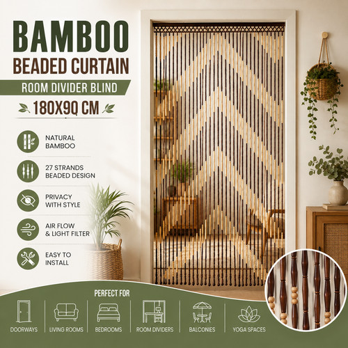Wooden beaded bamboo - wooden, door
