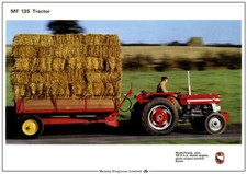 Vintage Massey Ferguson 135 Bringing In The Hay Tractor Poster Brochure Art A3
