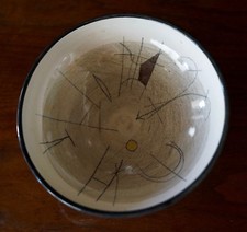 Vintage Abstract Mid Century Micro Stitch Modern Art Pottery, Artist Du Nord 