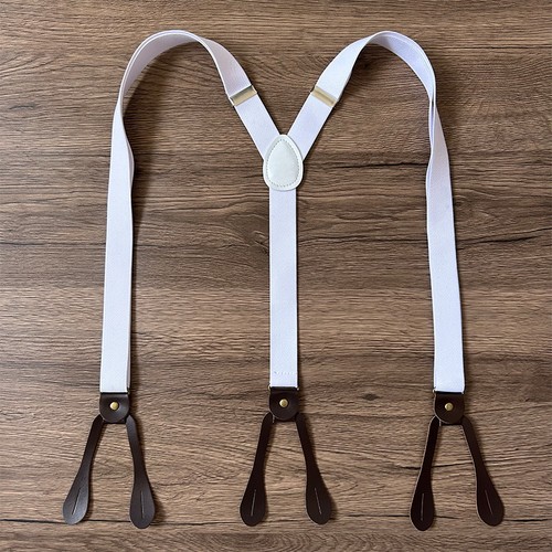 25mm button white braces men - 25mm,