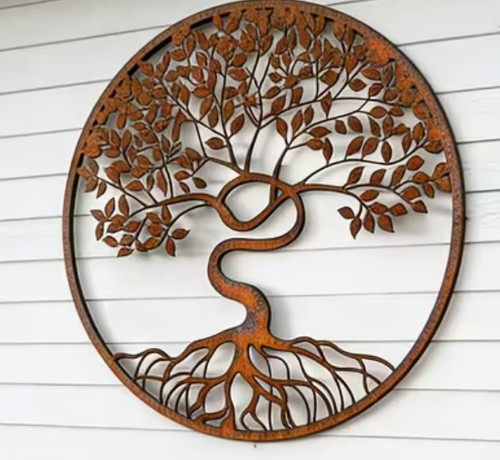 Circular metal rusty tree - circular,