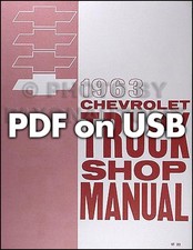 Chevy Truck USB Shop Manual 1963 1964 1965 1966 Pickup Panel Suburban Chevrolet