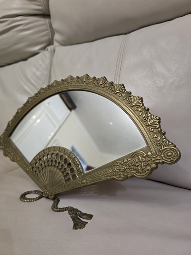 Vintage brass fan - brass, vanity