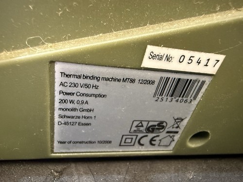 Thermal binding machine mt88 - binding,