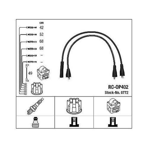 Ngk 0772 ignition cable kit - cable,