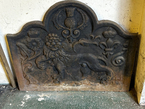 Cast iron fireplace back - cast,