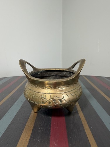 Vintage chinese brass tripod - vintage,
