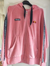 Ellesse Retro Britpop 90s Womens Velour Tracksuit Top Womens Medium 
