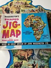 Waddington's Vintage 1960’s Shaped Jig-Map Jigsaw Africa - 1 Piece Missing