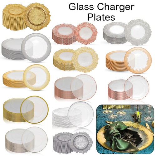 Glass charger plates christmas - glass,