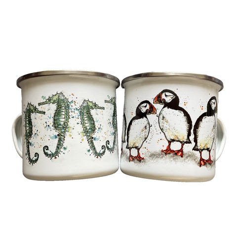 Dollyhotdogs enamel mugs - dollyhotdogs, x
