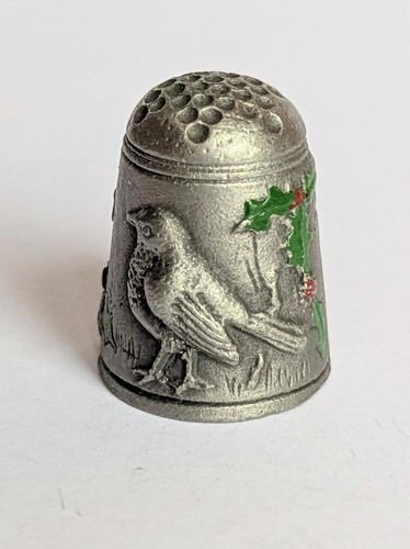 Pewter merry xmas - merry, robin