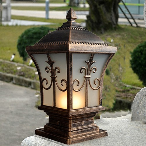 Outdoor gate post lamp - post,