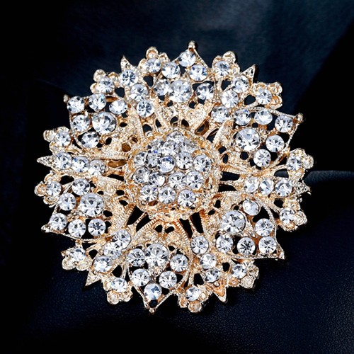 Gold tone large clear - gold,