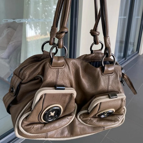 Mimco button bag mocha - mocha, brown