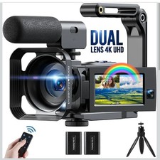 4K Camcorder Video Camera Dual