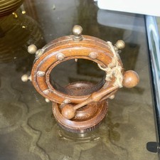 Vtg Hand turned Wooden Ships