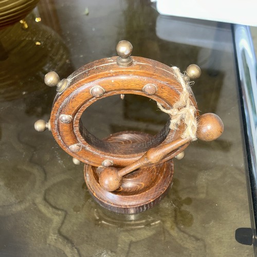Vtg hand turned wooden ships - hand,