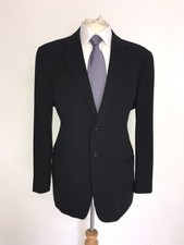 ARMANI COLLEZIONI - Mens BLACK Flecked WOOL SUIT - 44 Short - W38 L28 - GORGEOUS