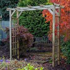Arch Pegola Trellis Lattice Classic Flat Top Arch Forest Garden Wooden Pergola