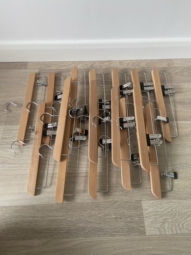 Wooden clip clothes hangers - 16,