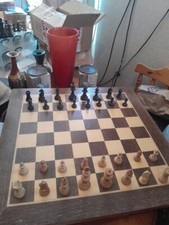 Antique Small Wooden Staunton Chess set Pieces, unreastored 1880's -     453TWR