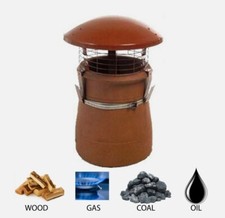CHIMNEY POT RAIN COWL/CAP FOR WOODBURNER LOGBURNER MULTIFUEL STOVE TERRACOTTA