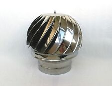 CHIMNEY SPINNER COWL Stainless Steel Spinning Wind Rotating Cap fit 100 to 350mm