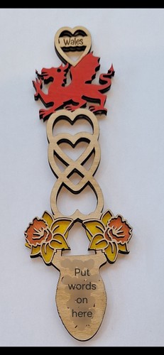 Wooden welsh love spoon - spoon,, for
