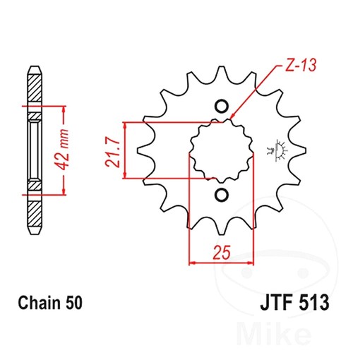 Front sprocket tooth 530 - front,